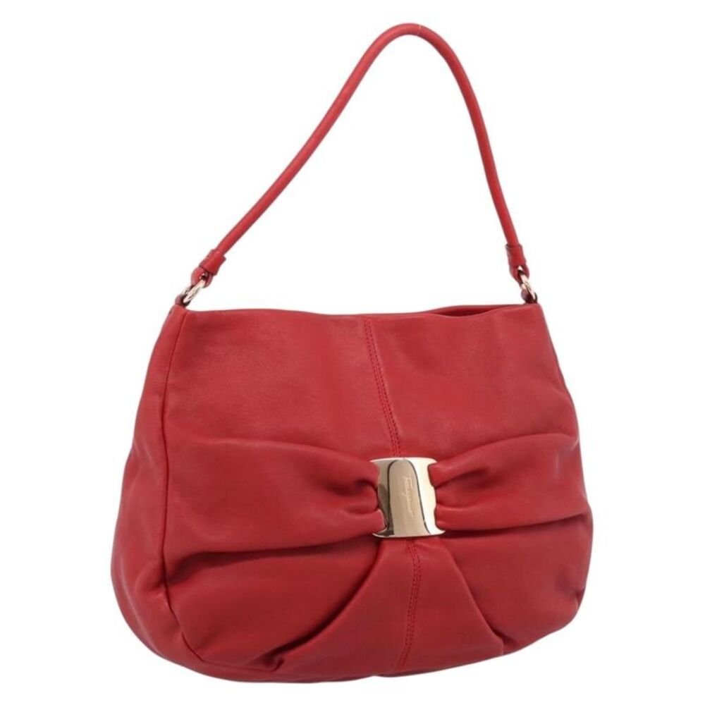 Salvatore Ferragamo Miss Vara Giusy Hobo Leather Red Leather Shoulder Bag Bag